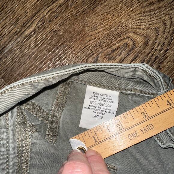 Vtg 90s Y2k L.E.I. Olive Green Cargo Mini Skirt 9 - Picture 4 of 7